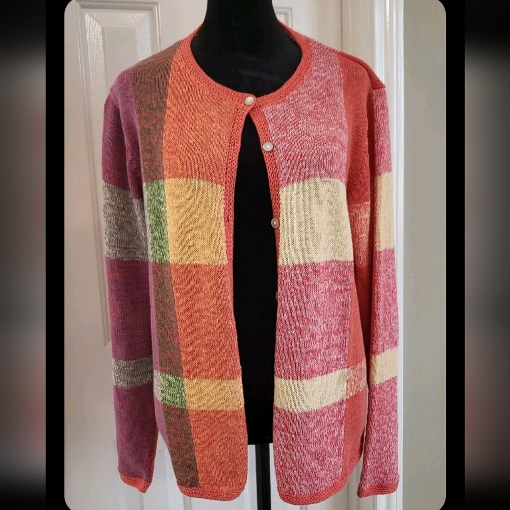 Coldwater Creek Colorful Cardigan Size Small